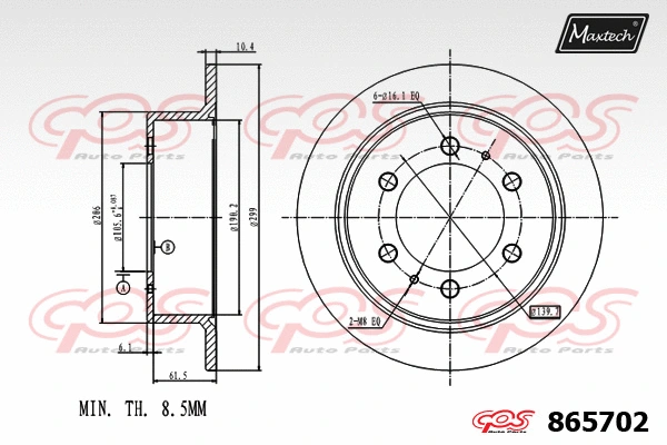 Disque de frein MAXTECH 865702
