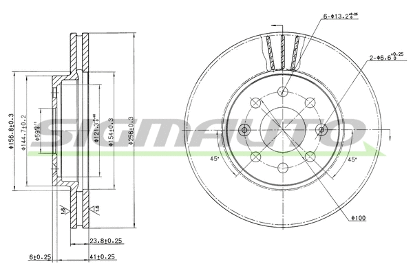Disque de frein SIGMAUTO DBB565V