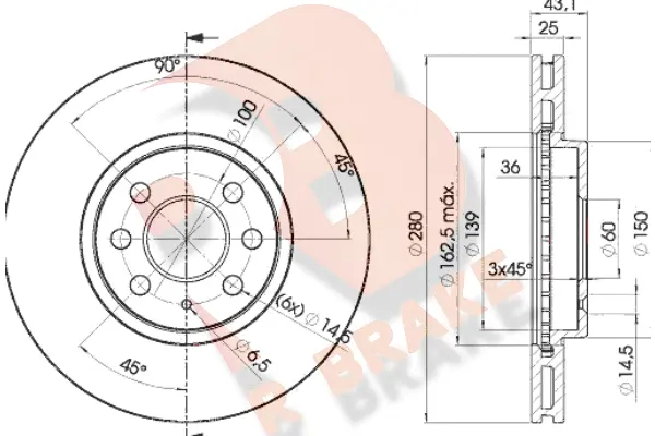 Disque de frein R BRAKE 78RBD29007