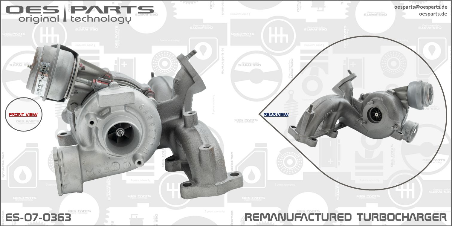 Turbocompresseur, suralimentation OES PARTS ES-07-0363
