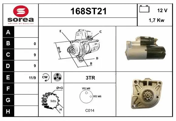 Démarreur STARTCAR 168ST21