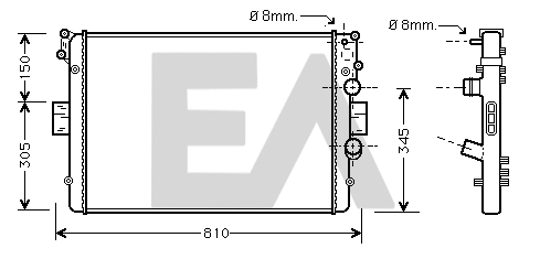 Radiateur, refroidissement du moteur EACLIMA 31R30025