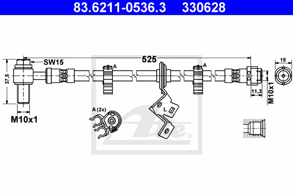 Flexible de frein ATE-APAC 83.6211-0536.3