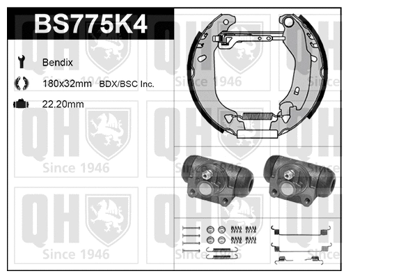 Jeu de mâchoires de frein QUINTON HAZELL BS775K4