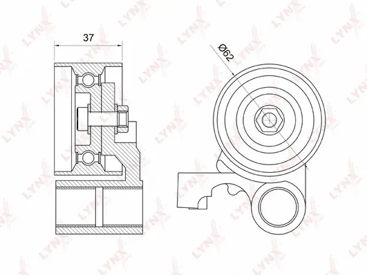 Poulie de tension, courroie crantée LYNXAUTO PB-1062