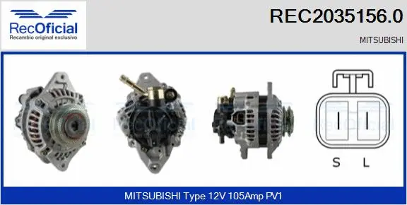 Alternateur RECOFICIAL REC2035156.0