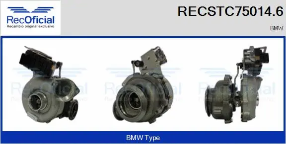 Turbocompresseur, suralimentation RECOFICIAL RECSTC75014.6