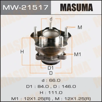 Kit de roulements de roue MASUMA MW-21517