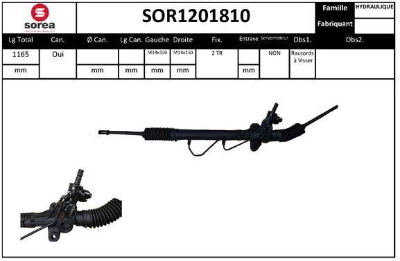 Crémaillère de direction SERA SOR1201810