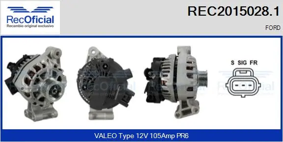 Alternateur RECOFICIAL REC2015028.1