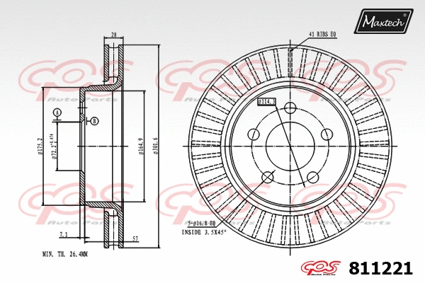 Disque de frein MAXTECH 811221