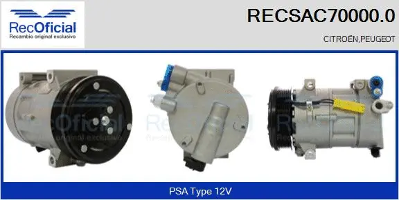 Compresseur, climatisation RECOFICIAL RECSAC70000.0