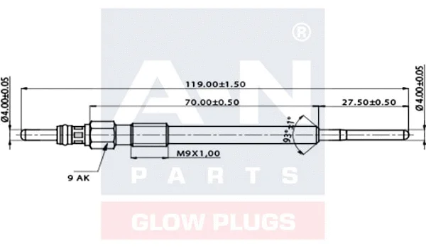 Bougie de préchauffage A-N PARTS A-N119025