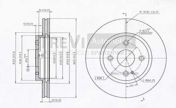 Disque de frein TREVI AUTOMOTIVE BD1245