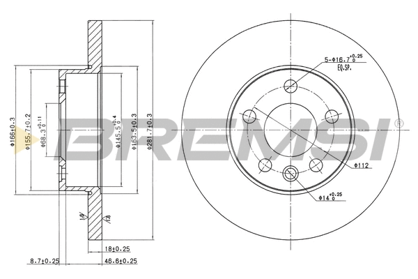 Disque de frein BREMSI CD7011S