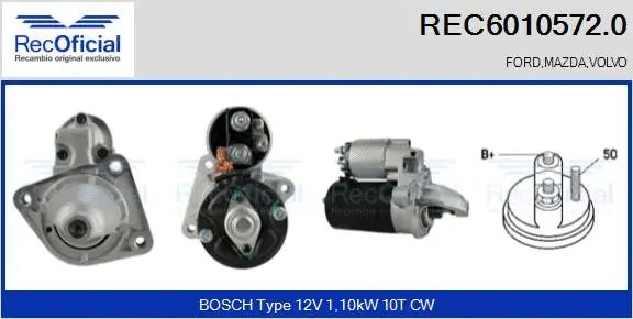 Démarreur RECOFICIAL REC6010572.0