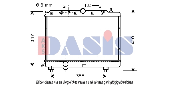 Radiateur, refroidissement du moteur AKS DASIS 370004N