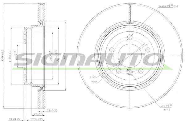 Disque de frein SIGMAUTO DBB550V