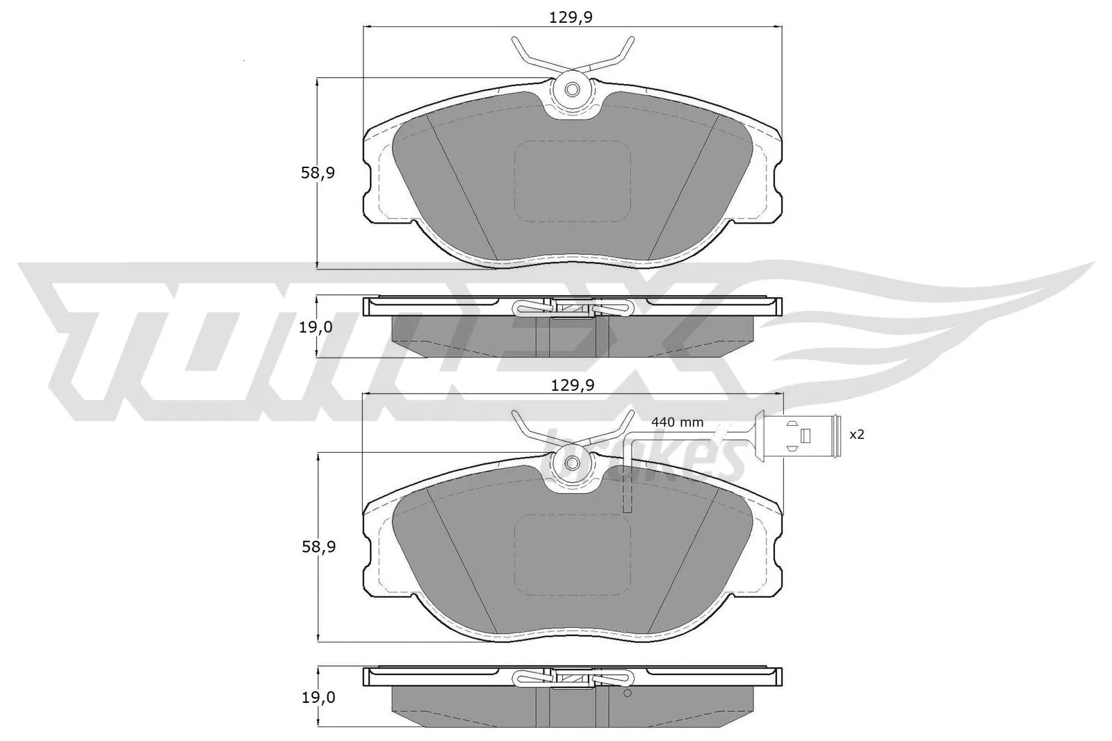 Kit de plaquettes de frein, frein à disque TOMEX Brakes TX 12-441