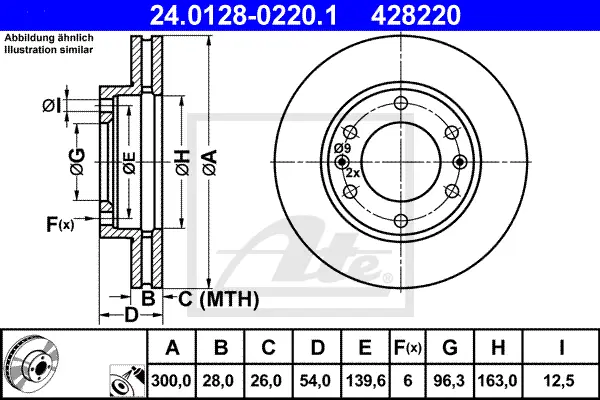 Disque de frein ATE-APAC 24.0128-0220.1