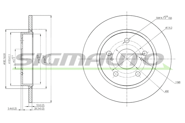 Disque de frein SIGMAUTO DBB645S