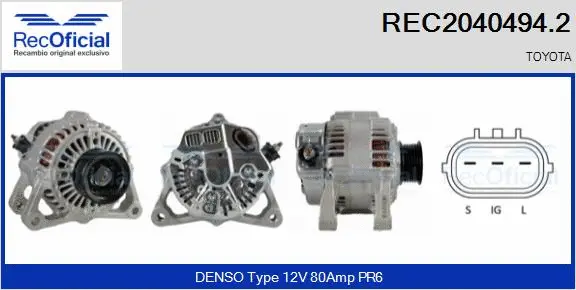 Alternateur RECOFICIAL REC2040494.2