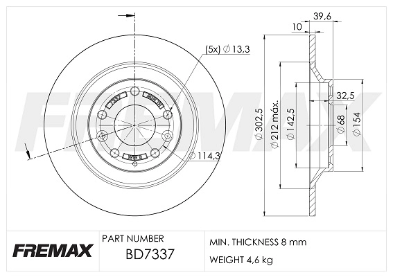 Disque de frein FREMAX BD-7337