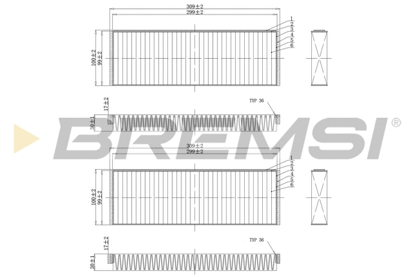 Filtre, air de l'habitacle BREMSI FC0851A