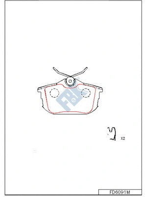 Kit de plaquettes de frein, frein à disque FBK FD6091M