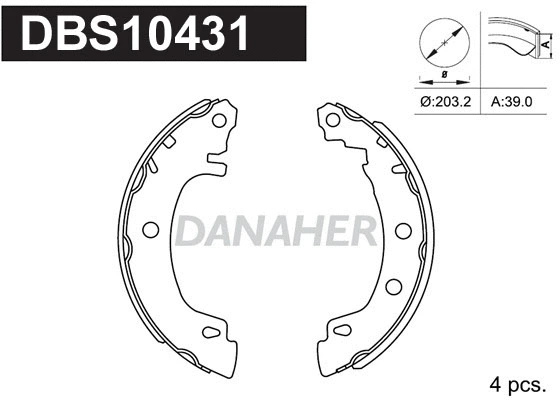 Jeu de mâchoires de frein DANAHER DBS10431