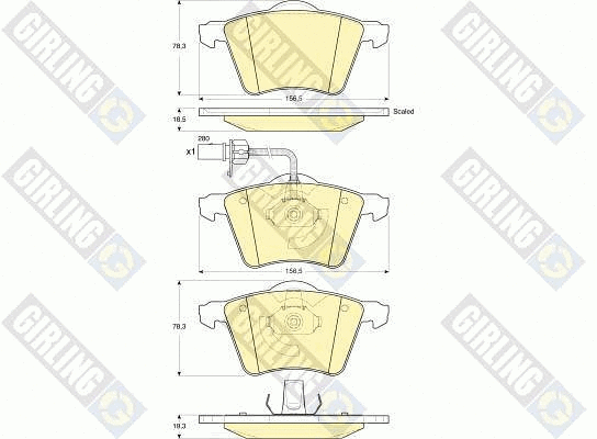 Kit de plaquettes de frein, frein à disque GIRLING 6115382