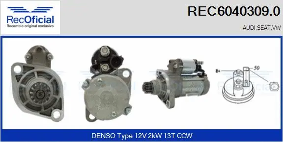 Démarreur RECOFICIAL REC6040309.0