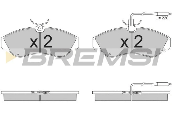 Kit de plaquettes de frein, frein à disque BREMSI BP2615
