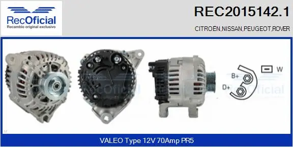 Alternateur RECOFICIAL REC2015142.1