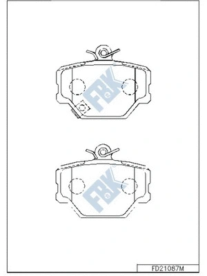Kit de plaquettes de frein, frein à disque FBK FD21087M