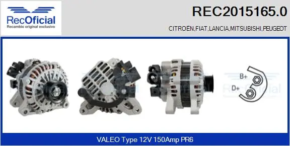 Alternateur RECOFICIAL REC2015165.0