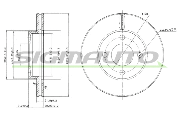 Disque de frein SIGMAUTO DBA193V
