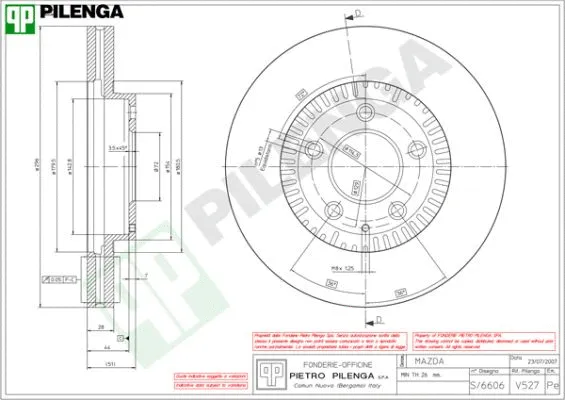Disque de frein PILENGA V527