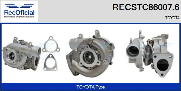 Turbocompresseur, suralimentation RECOFICIAL RECSTC86007.6