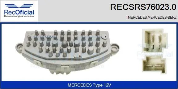 Résistance, pulseur d'air habitacle RECOFICIAL RECSRS76023.0