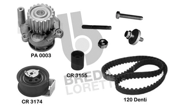 Pompe à eau + kit de courroie crantée BREDA LORETT KPA0723B
