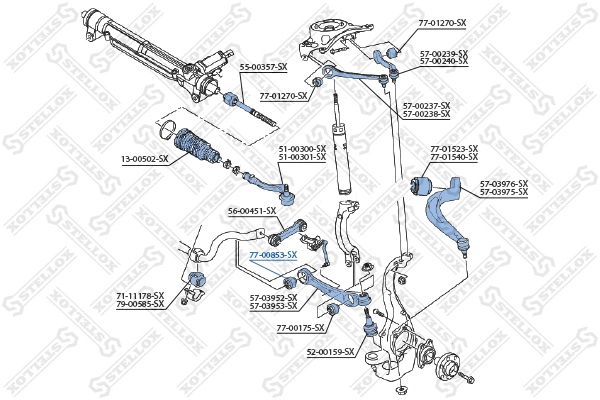 Suspension, bras de liaison STELLOX 77-00853-SX
