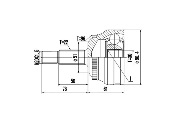 Jeu de joints, arbre de transmission DYNAMATRIX DCV803034