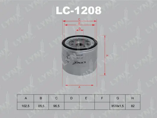 Filtre à huile LYNXAUTO LC-1208