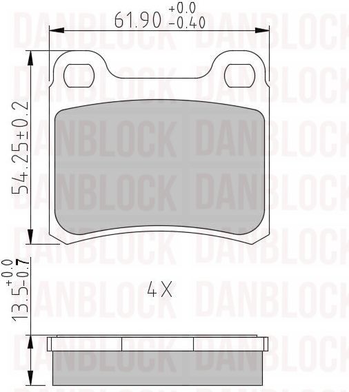 Kit de plaquettes de frein, frein à disque DANBLOCK DB 510008