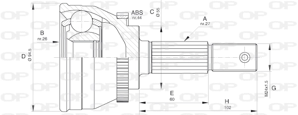 Jeu de joints, arbre de transmission OPEN PARTS CVJ5611.10
