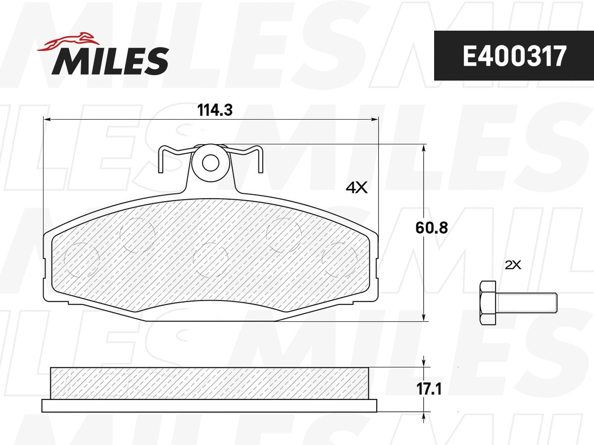 Kit de plaquettes de frein, frein à disque MILES E400317
