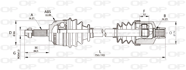 Arbre de transmission OPEN PARTS DRS6101.00