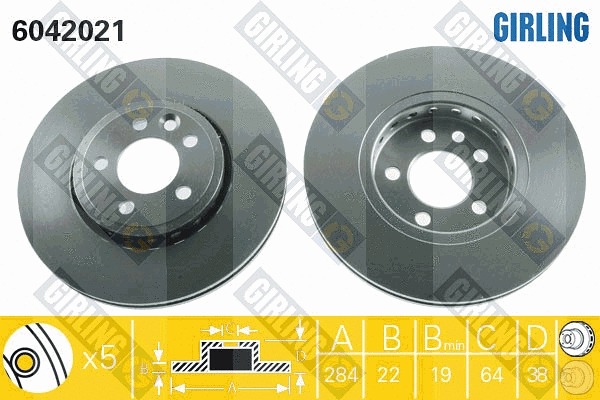 Disque de frein GIRLING 6042021