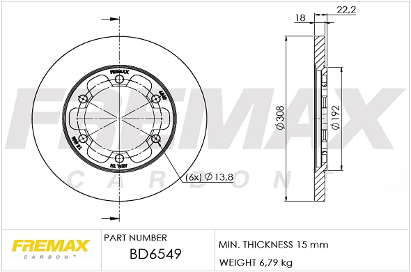 Disque de frein FREMAX BD-6549
